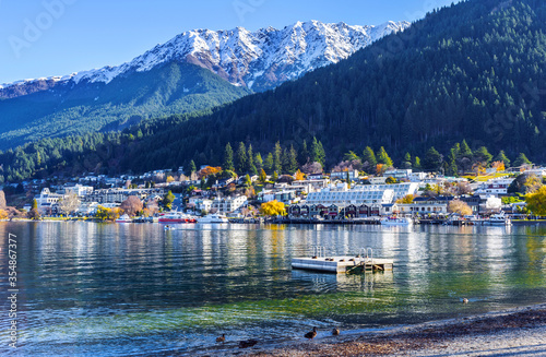 Beautiful Landscape of Lake Wakatipu Queenstown New Zealand