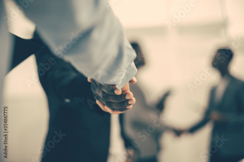 close up. image of a business handshake on an office background.