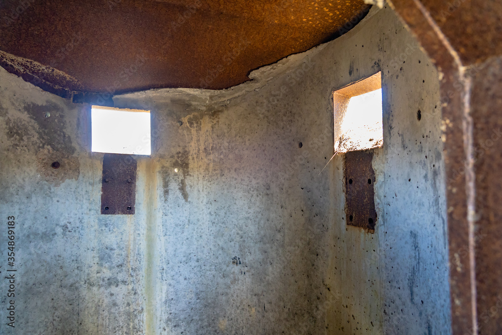 Soviet reinforced concrete pillbox. Coastal line of defense. Sakhalin