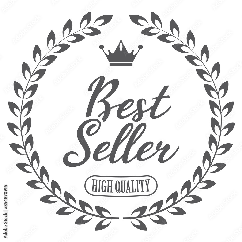 Best Seller. Vector Wreath Icon. Best Seller. Vector Wreath Icon.