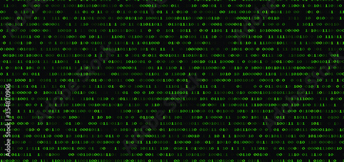 Abstract futuristic background with binary code, cyberspace matrix with digits.