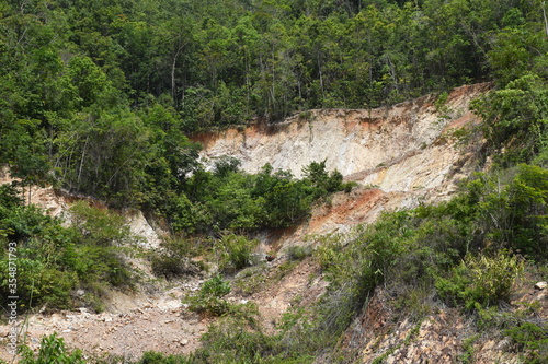 Soil erosion in the slope area