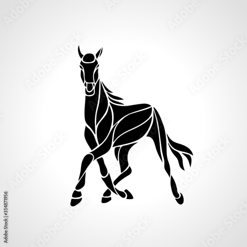 Vector Running Horse Abstract Silhouette eps10 clipart