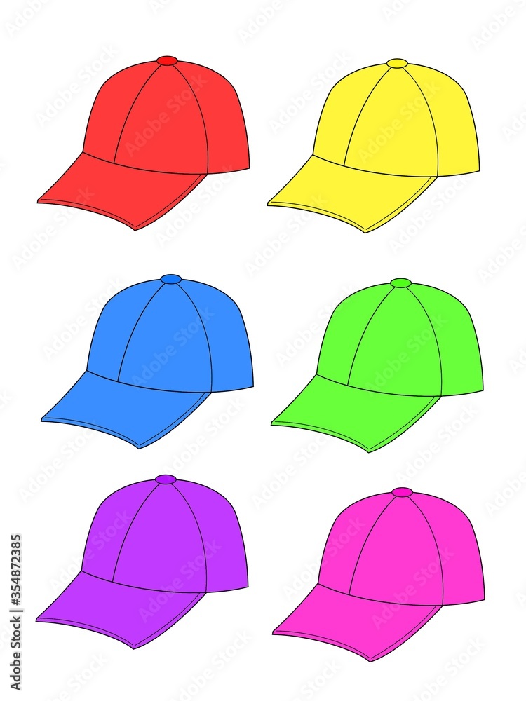 set of baseball caps