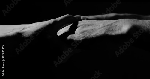 They hold each other's hands, family support, abstraction