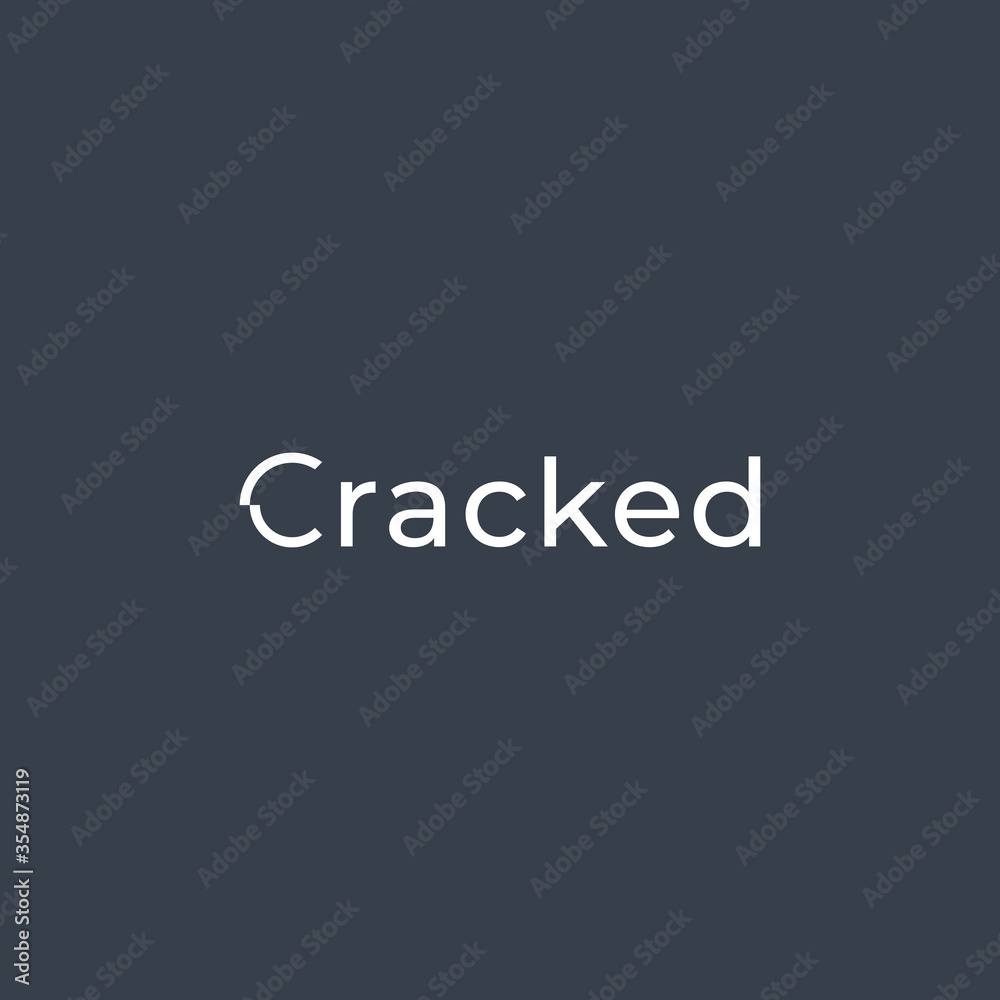 wordmark logo design with the impression of a crack in the letter C wordmark logo design with the impression of a crack in the letter C