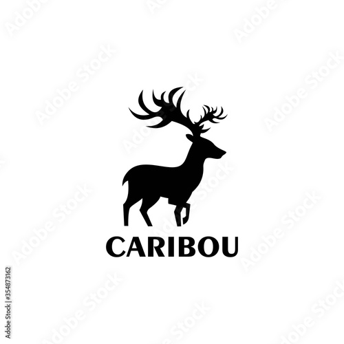 Caribou Logo Vector and Animal Deer Design