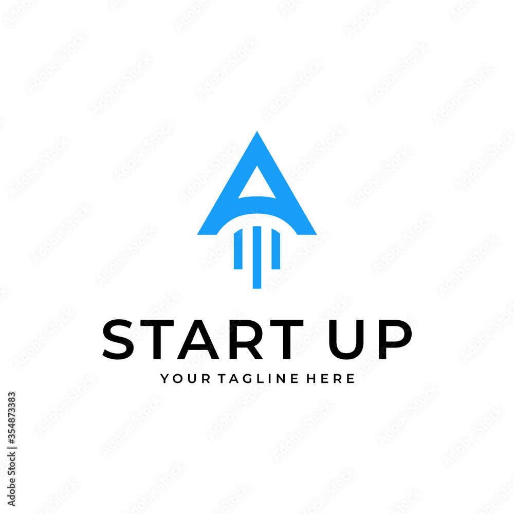 modern startup logo design with an arrow symbol of rapid progress modern startup logo design with an arrow symbol of rapid progress
