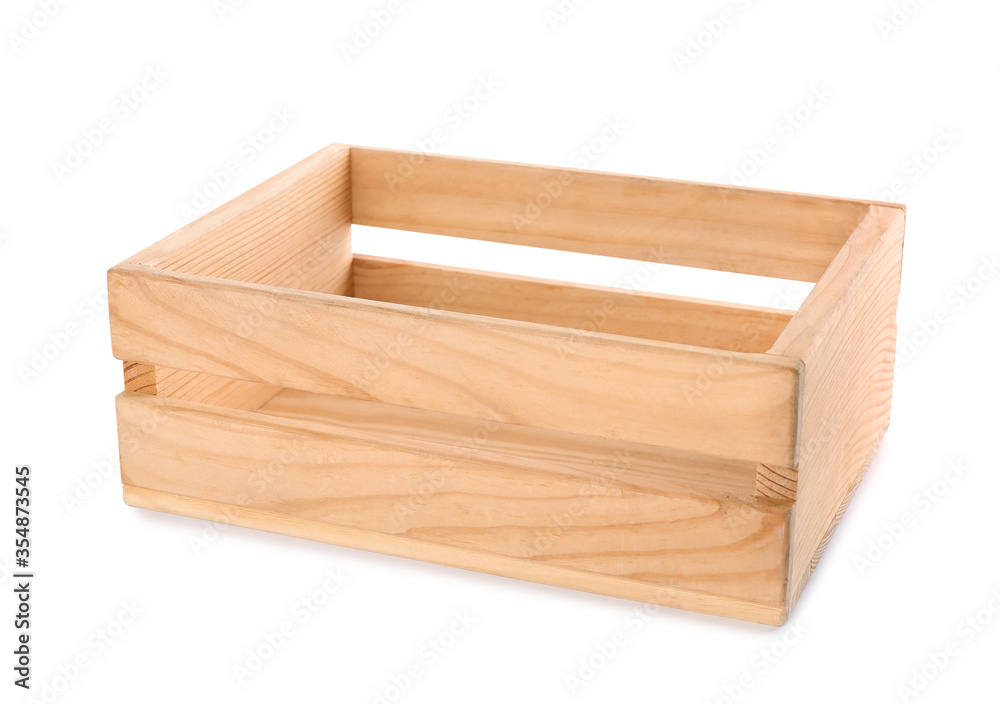 New empty wooden crate isolated on white New empty wooden crate isolated on white