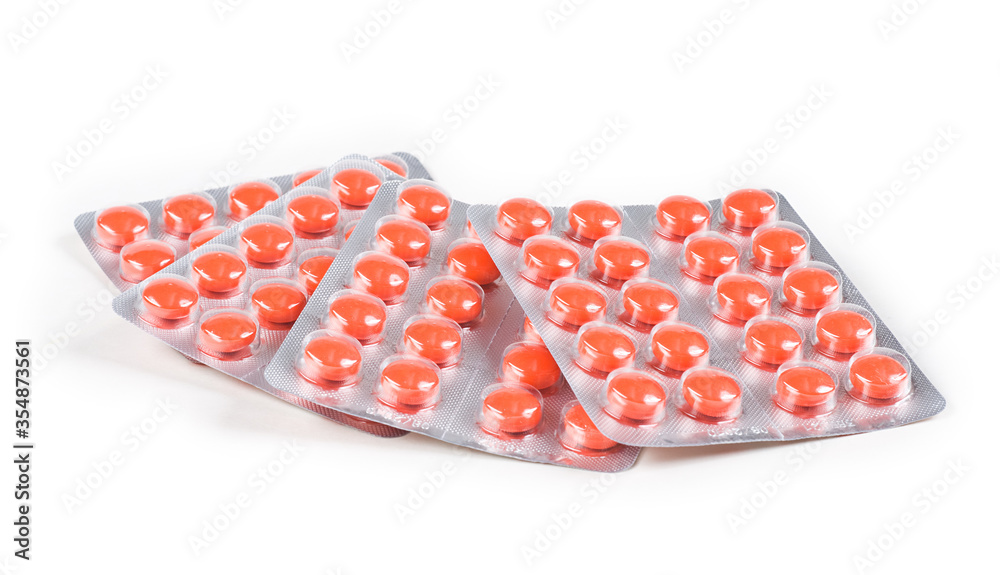 set of pills isolated on white set of pills isolated on white