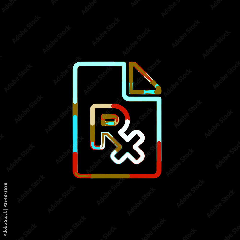 Symbol file prescription from multi-colored circles and stripes. Red, brown, blue, white Symbol file prescription from multi-colored circles and stripes. Red, brown, blue, white