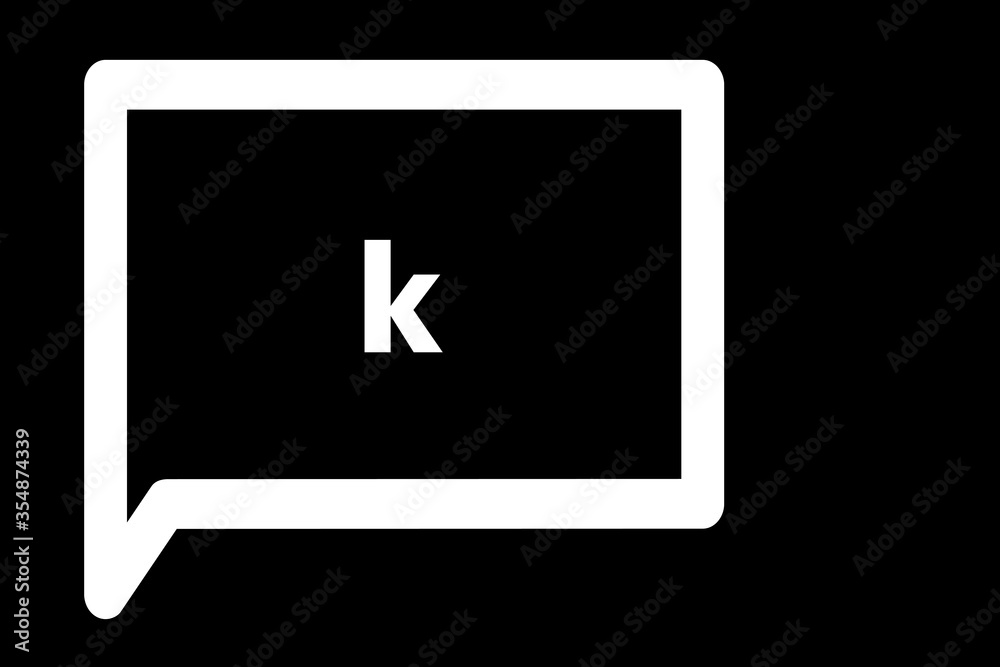 Lowercase letter k vector image Lowercase letter k vector image