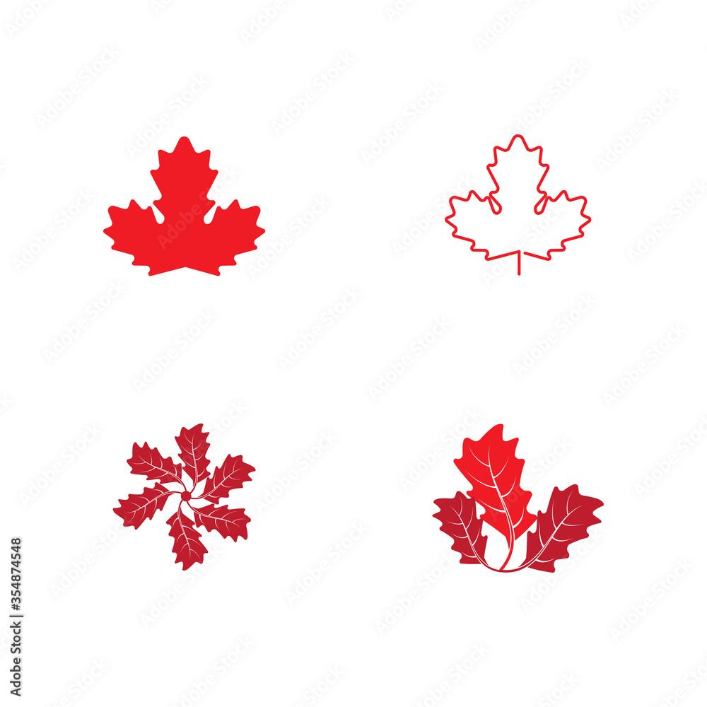 Set Maple leaf vector illustration