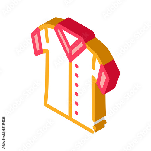 Baseball T-shirt Icon Vector. Isometric Baseball T-shirt isometric sign. color isolated symbol illustration