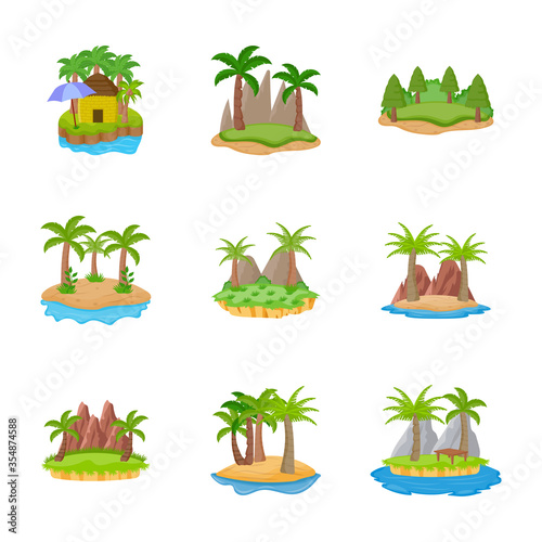 Different Islands Flat Icons 