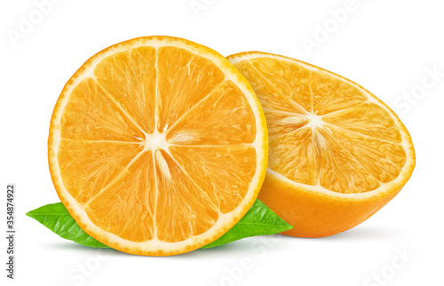 Tableau sur toile meyer lemon cross section isolated on white