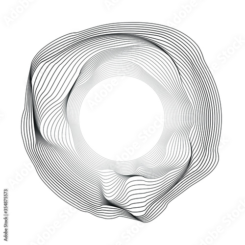 Lines in Circle Form . Spiral Vector Illustration .Technology round. Wave Logo . Design element . Abstract Geometric shape .