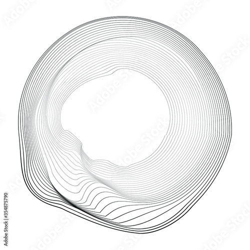 Lines in Circle Form . Spiral Vector Illustration .Technology round. Wave Logo . Design element . Abstract Geometric shape .
