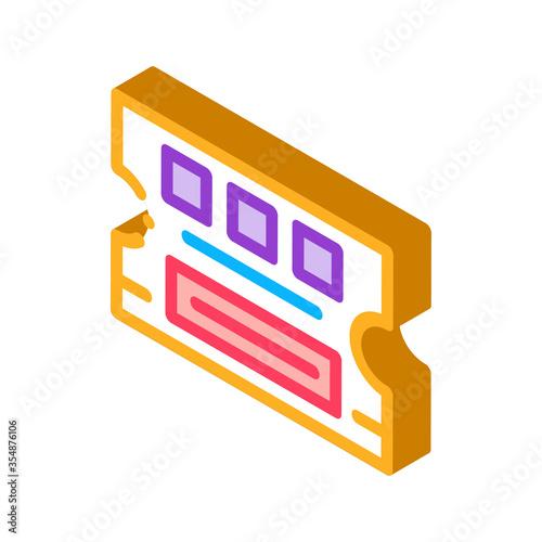 Lottery Ticket Icon Vector. Isometric Lottery Ticket sign. color isolated symbol illustration