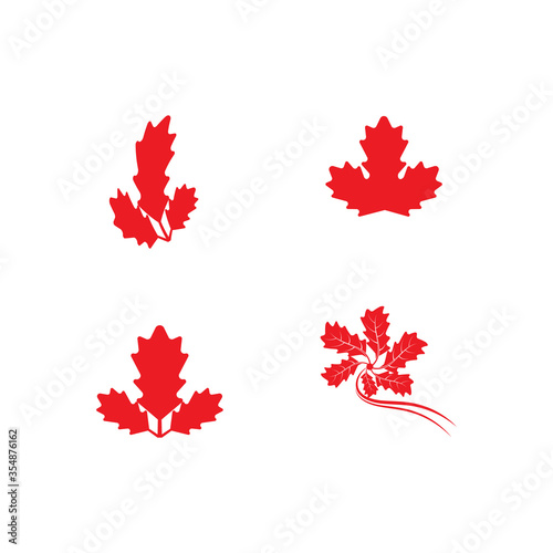 Set Maple leaf vector illustration