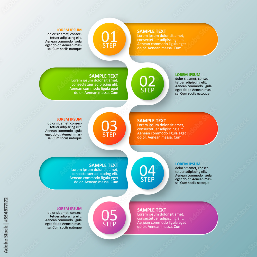Naklejka premium Abstract 3D Paper Infographics. Business template .Vector illustration
