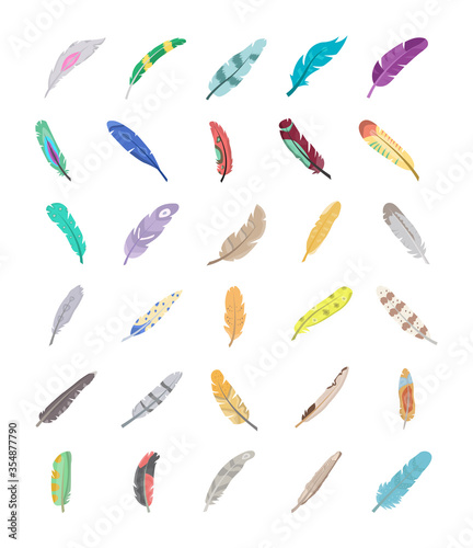Colorful Feather Icons 