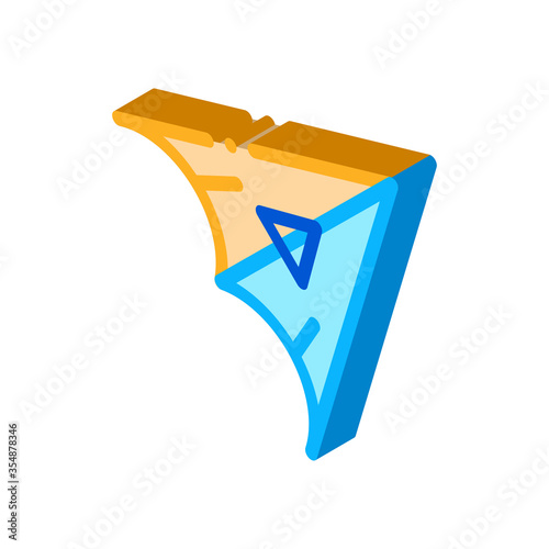 Hang Glider Icon Vector. Isometric Hang Glider sign. color isolated symbol illustration