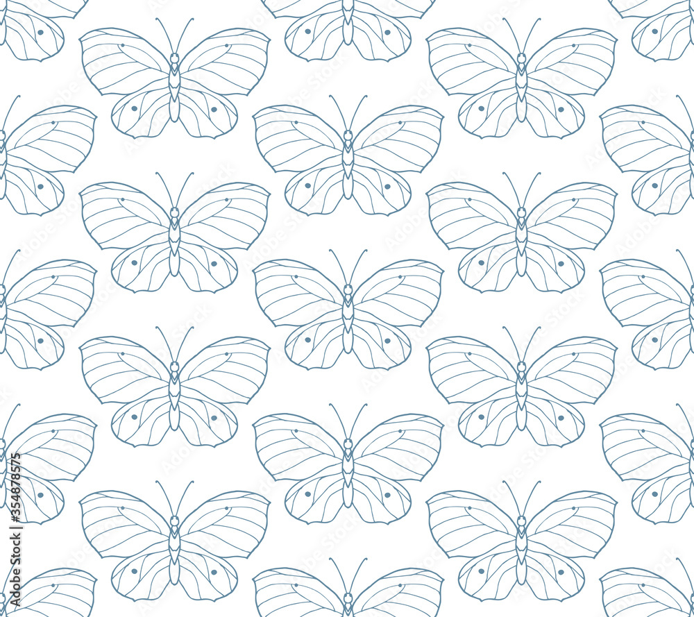 butterflies seamless vector pattern