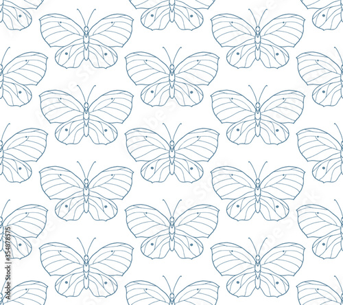 butterflies seamless vector pattern