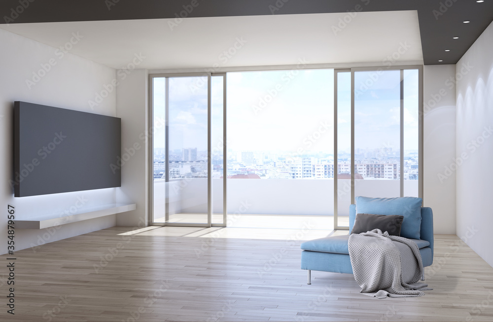 Large luxury modern minimal bright interiors room mockup illustration 3D rendering Large luxury modern minimal bright interiors room mockup illustration 3D rendering