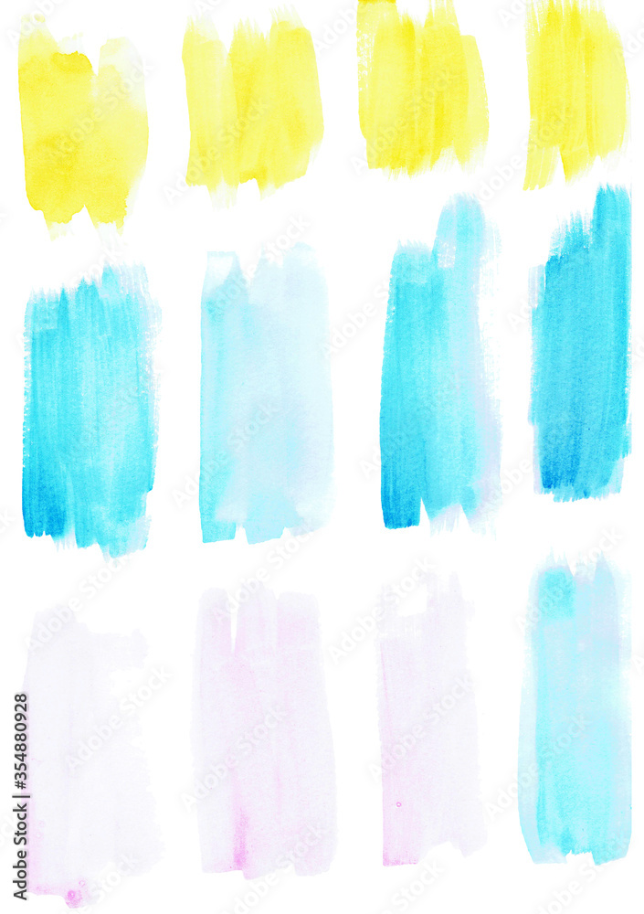 Naklejka premium Abstract color set watercolor shape. On white background. Watercolor background.