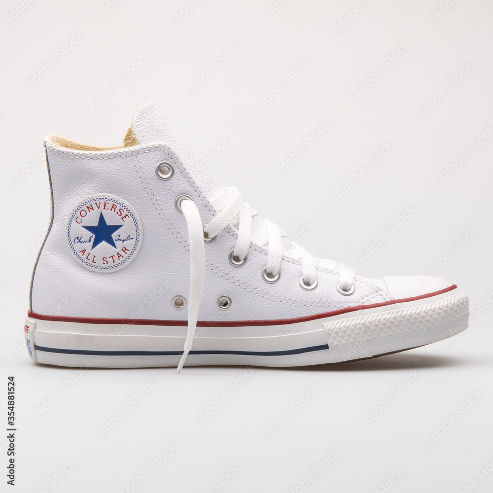 VIENNA, AUSTRIA - AUGUST 23, 2017: Converse Chuck Taylor All Star High  white sneaker on white background. Stock Photo | Adobe Stock
