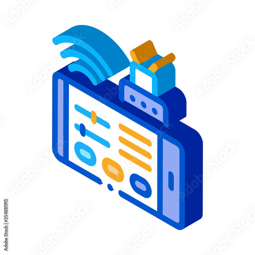 Phone Control Icon Vector. Isometric Phone Control sign. color isolated symbol illustration