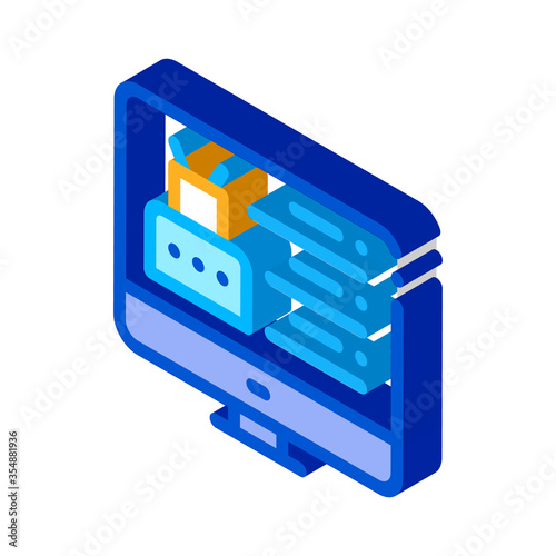 Robotics Web Site Icon Vector. Isometric Robotics Web Site sign. color isolated symbol illustration