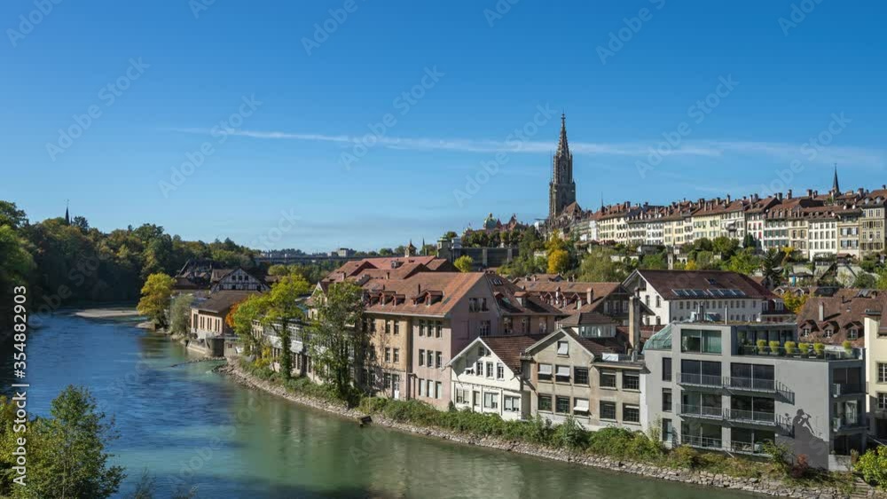 Aerial view of Bern old city by the Aare river in Switzerland Aerial view of Bern old city by the Aare river in Switzerland
