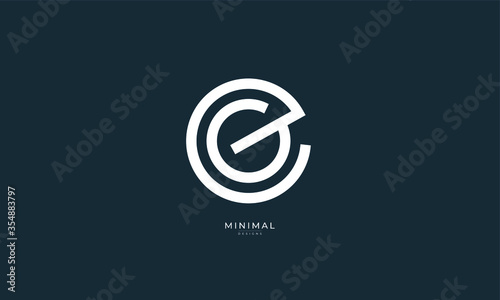 Alphabet letter icon logo EG or GE