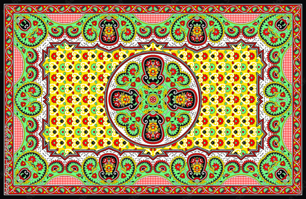 Persian carpet tribal vector texture easy stock vector oriental.