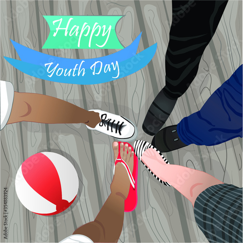 happy youth day international with your friends photo