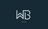 Alphabet letter icon logo WB
