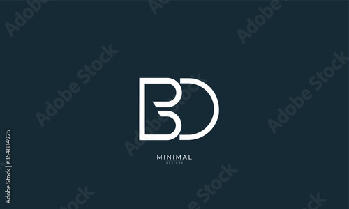 Alphabet letter icon logo BD