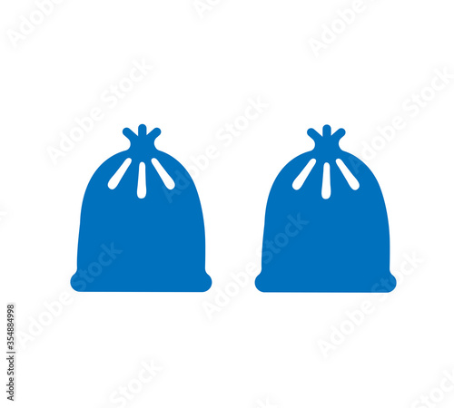 Trash bag vector illustration isolated on white background.