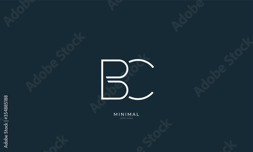 Alphabet letter icon logo BC