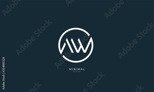 Alphabet letter icon logo AW