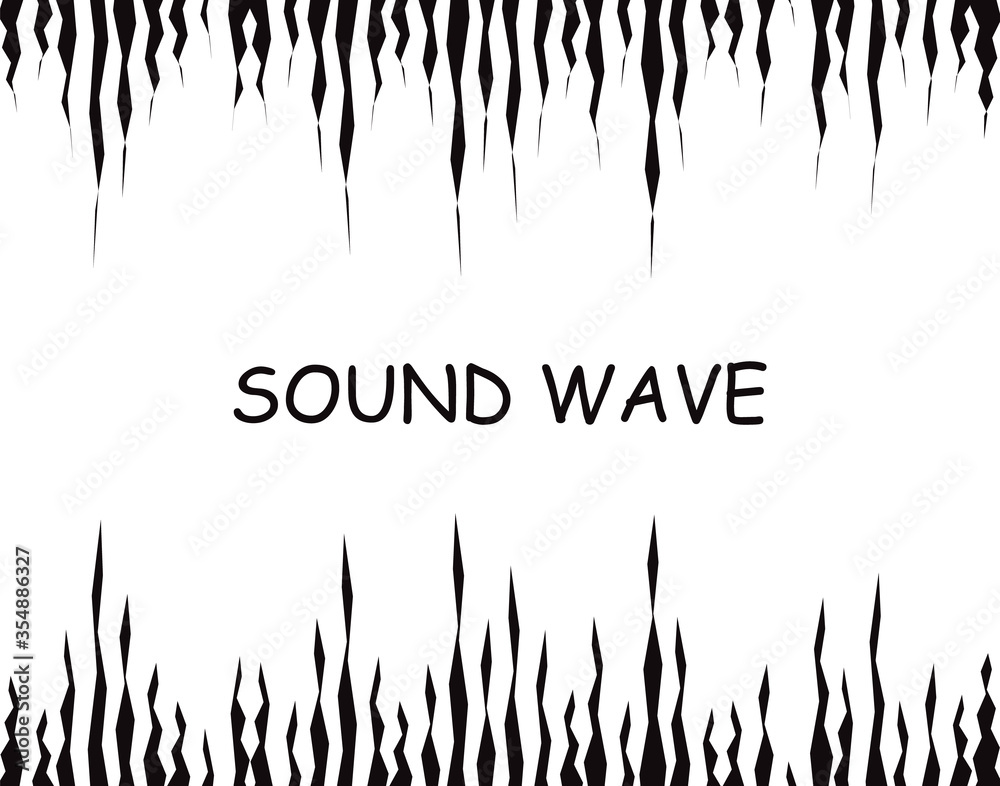 Black Music wave symbol. Pulse audio player Illustration. Vector sound equalizer element on a white background