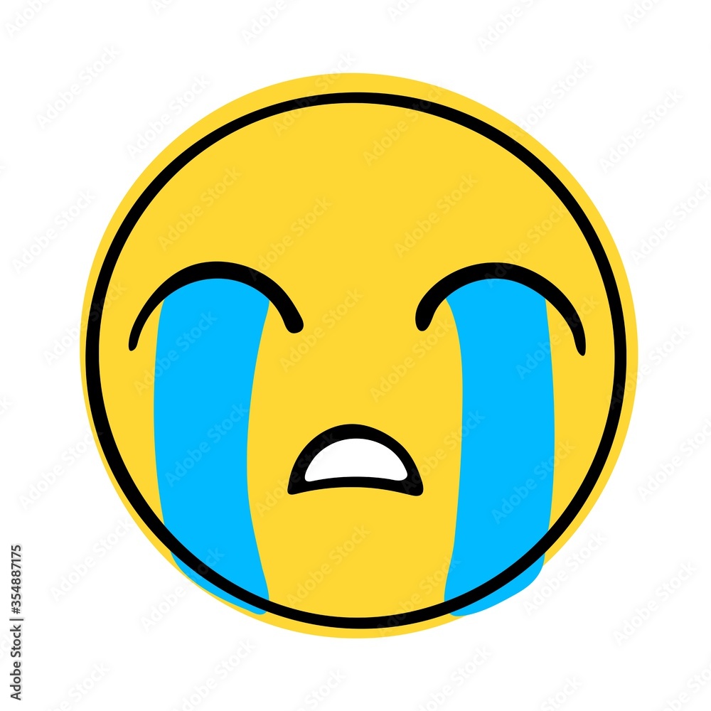 Obraz premium Loudly Crying Face emoji.