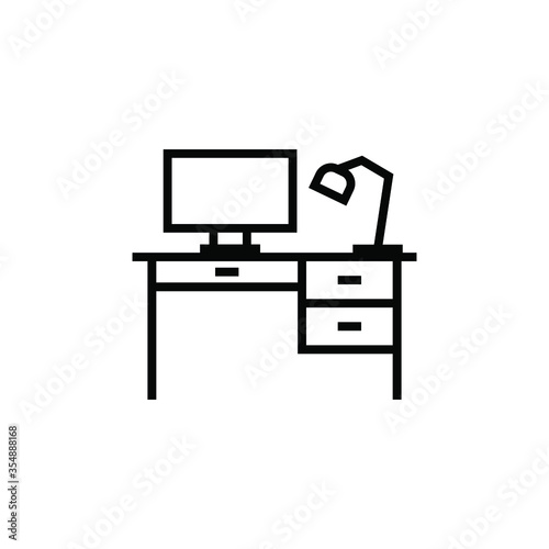 office desk icon vector