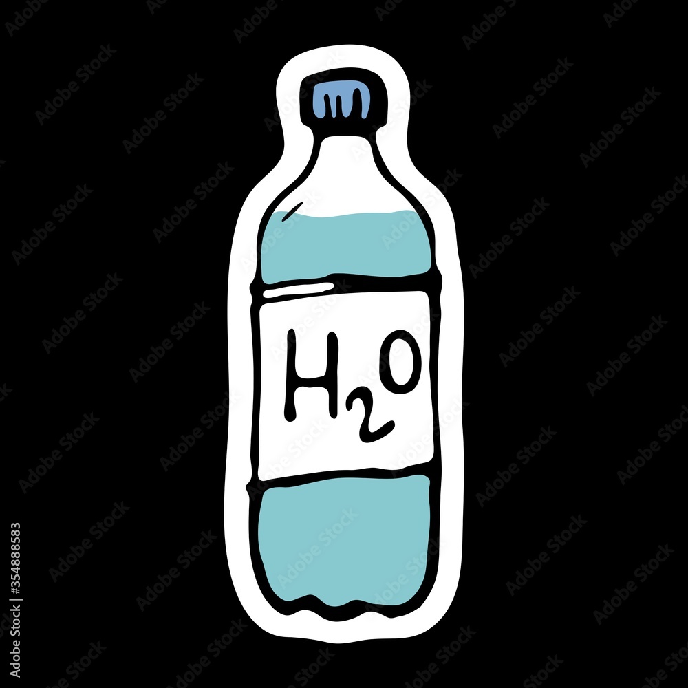 Water Bottle H2O. Doodle icon Water Bottle H2O. Doodle icon