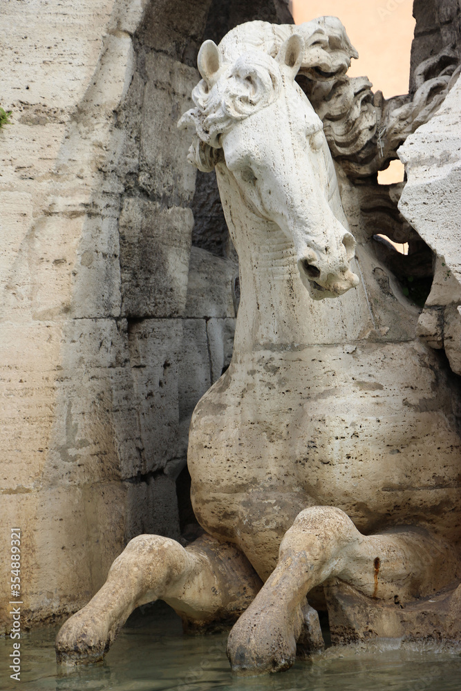 Horse.Fountain of the Four Rivers.Rome.