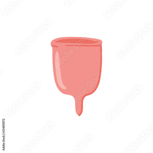 Menstrual cup hand drawn doodle style concept.