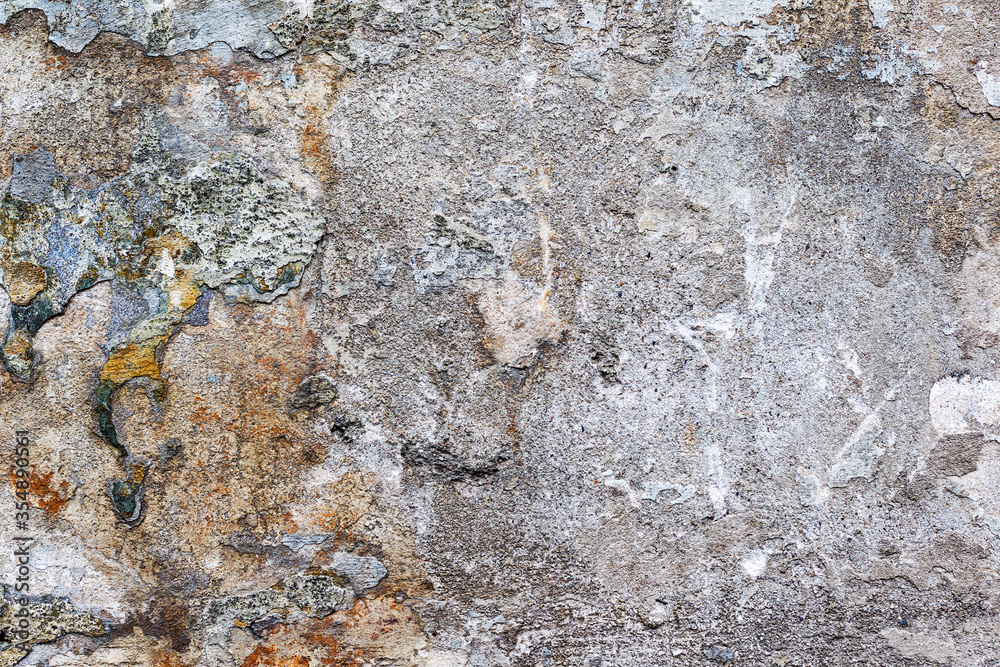 Abstract concrete, weathered with cracks and scratches. Landscape style. Grungy Concrete Surface. Great background or texture.